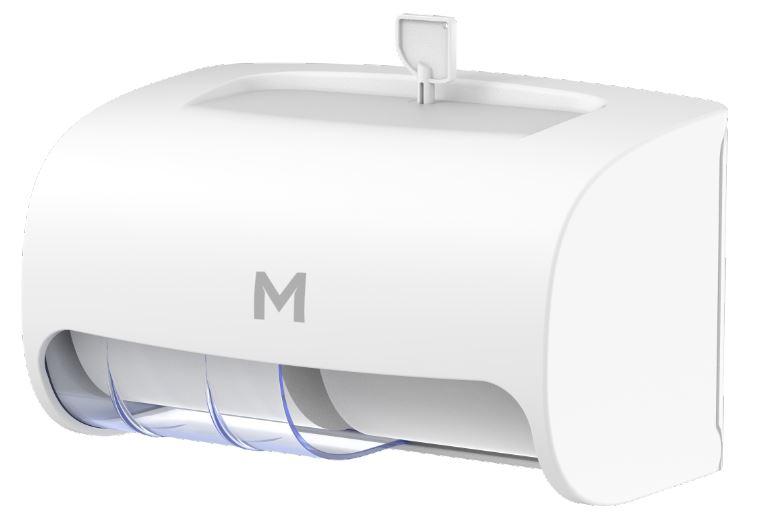 Horizontal Toilet Roll Dispenser - White, 2 Roll Capacity  - Matthews