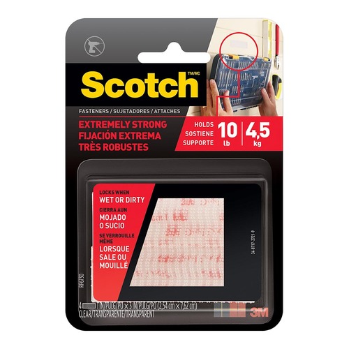 Scotch Fastener Extreme RF6730 Clear 25x76mm, Pack of 2 Sets