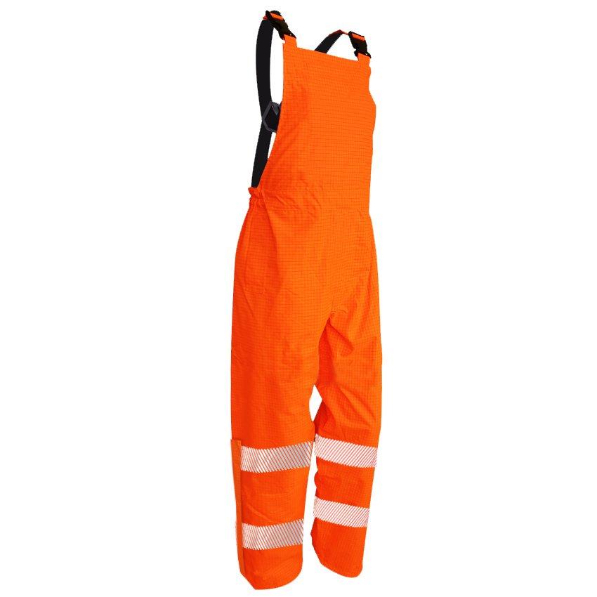 Hi Vis Pu, Bib Trousers, Flame Retardant, Orange-Size M