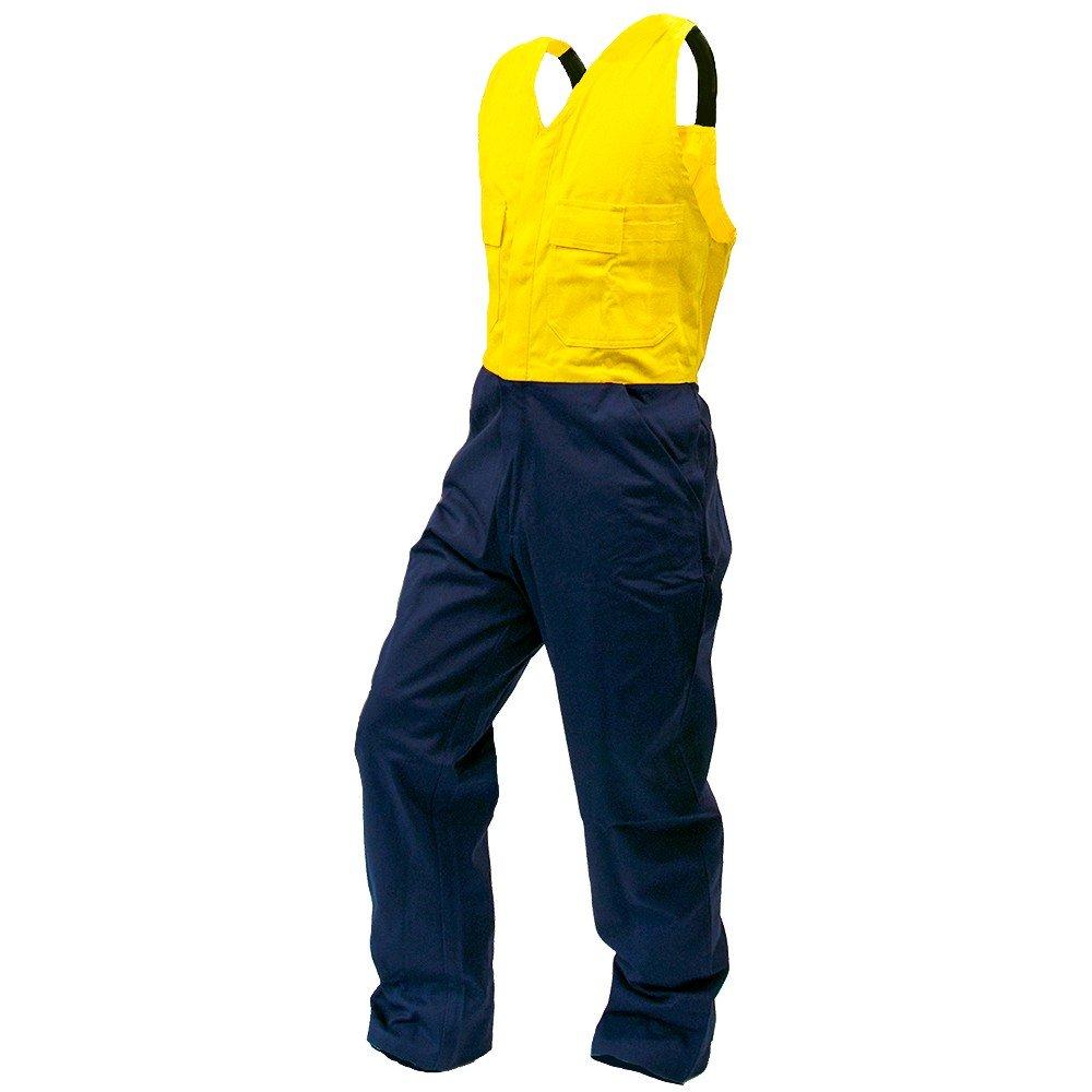 Overall Action Bib, 300Gsm Cotton, Yellow/Navy, Do-Size 11