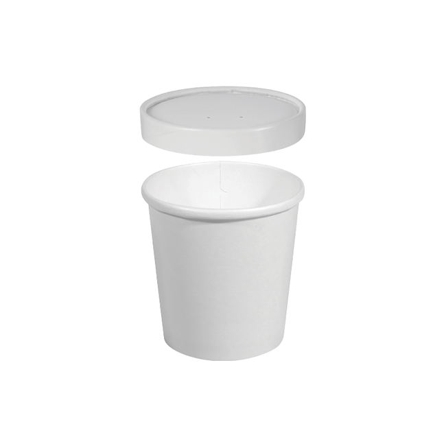 Paper Tub 16oz container & lid combo Aqueous lined - Banquet