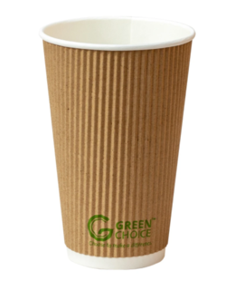 16oz Ripple Wall Cup PLA. Carton 500   - Green Choice