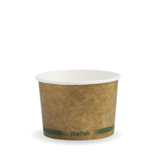 Paper Bowl Hot/Cold Green Stripe 8oz - BioPak