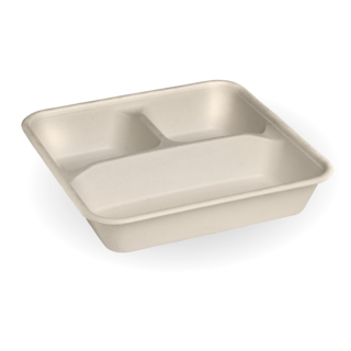 3-Compartment Natural Large BioCane Takeaway Base - BioPak
