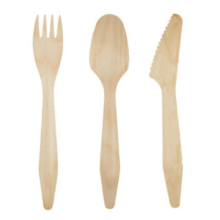 Natural Tableware Wooden Cutlery Fork Carton 500 - Epicure