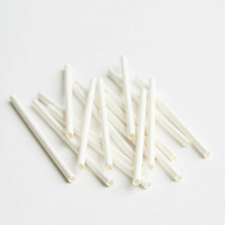 Premium 3Ply Drinking Straws COCKTAIL PLAIN WHITE 135mm x 5mm - Epicure