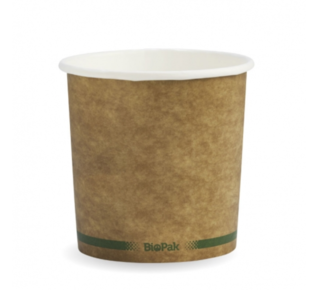 Paper BioBowl Hot/Cold 24oz Kraft Green Stripe - BioPak