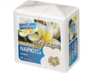Elegance' Dinner Napkins, RediFold', White - Castaway