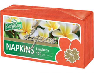 Elegance' Luncheon Napkins, Quarter Fold, Red - Castaway