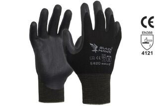 BLACK HAWK' Black Foam Nitrile, Black Polyamide Liner, Size 10 - Esko