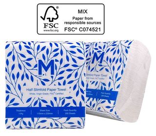 Half Slimfold Paper Towel - White, 1ply - Matthews