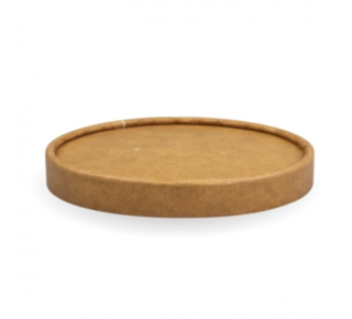 Kraft BioBowl Paper Lids 430-950ml /12-32oz - BioPak