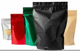 Stand Up Pouch With Zipper 250gm 160x230mm RECTANGLE WINDOW BROWN KRAFT - Pack Fresh