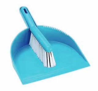 Deluxe Brush & Pan Set - Blue, Soft Bristles