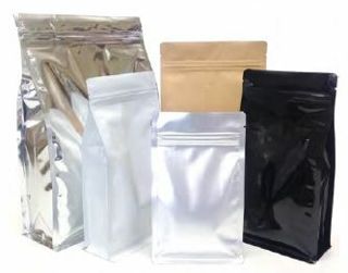 Flat Bottom with Zipper Food Pouch 1Kg Black Shiny 195X90X295mm Carton 500