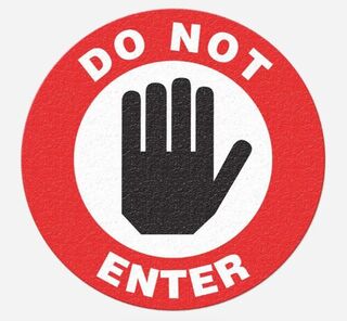 Safety Tread Floor Stickers 430mm - Red/White  DO NOT ENTER - AMS