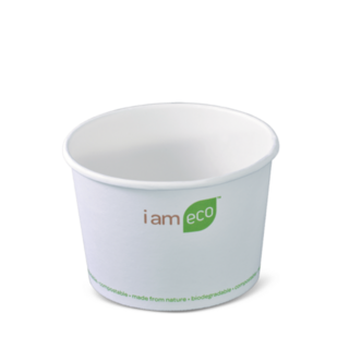 16oz Paper Eco Bowl I Am Eco™ White 480ml   - Detpak