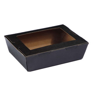 Extra Small Window Lunch Box (400ml) Black 120 x 88 x 37   - Detpak