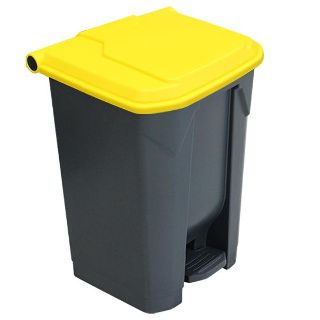 50L Pedal Bin with Yellow Lid 