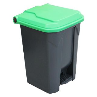 50L Pedal Bin with Green Lid