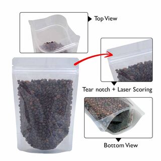 Stand Up Pouch Clear/Clear 1kg w Zip no Valve 235w x 345h x (60 + 60)g