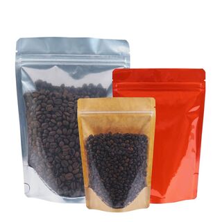Stand Up Pouch Clear/Brown Kraft 100g w Zip no Valve 120w x 200h x (40 + 40)g