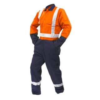 Overall Ls, 200Gsm Cotton Ripstop, Orange/Navy  Dn-Size 4