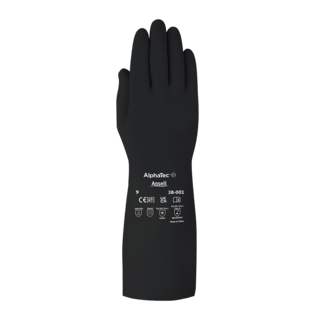 Ansell AlphaTec 38-001 Butyl Chemical Gloves – High Comfort and Chemical Protection - L