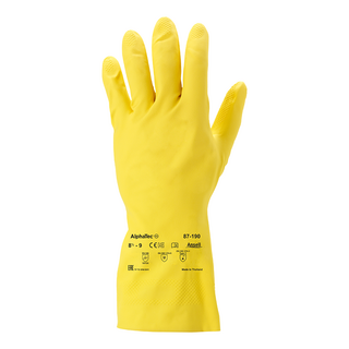 Ansell AlphaTec 87-190 Latex Chemical Gloves – Extra Thin for Excellent Sensitivity - XL