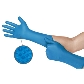 Ansell MicroFlex 93-283 Mega Textured Nitrile Disposable Gloves for Wet, Fatty Foods, or Oily Handling - L