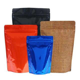 Stand Up Pouch 500g Shiny Blue w Zip no Valve 190w x 265h x (55 + 55)g